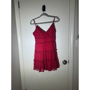 Altard State Women’s Red Polka Dot Tiered Mini Dress Size M Spaghetti Strap
